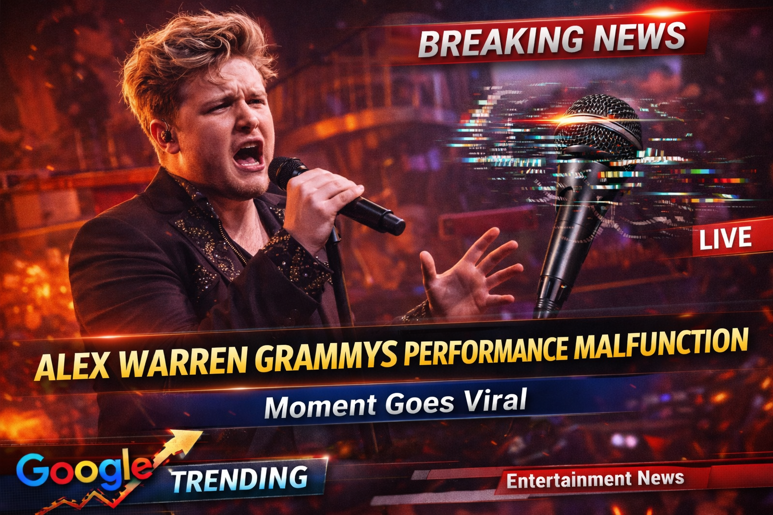Alex Warren Grammys performance malfunction trending music news analysis