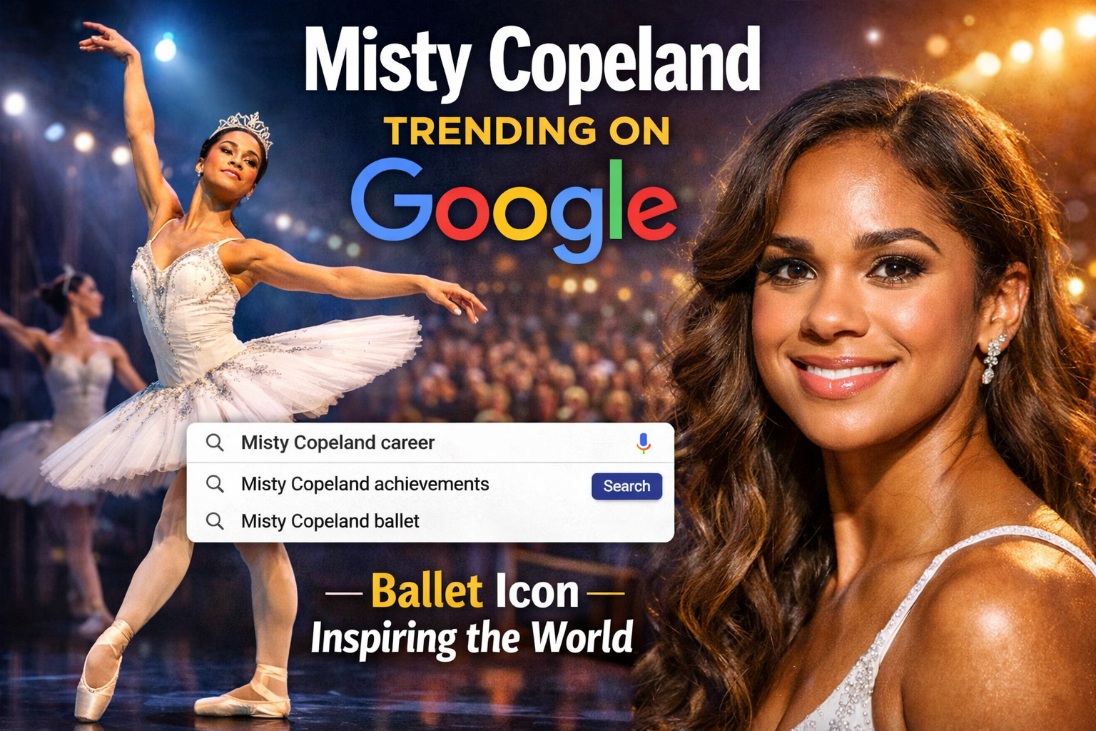 Misty Copeland trending on Google Trends American ballet dancer cultural icon