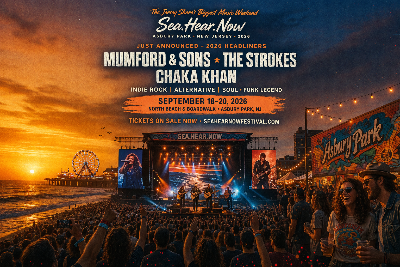 Mumford and Sons The Strokes Chaka Khan NJ Music Festival 2026