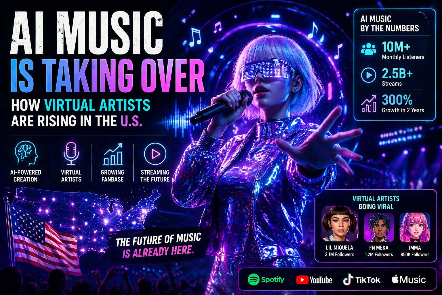 AI music trends and virtual artist performance visualization