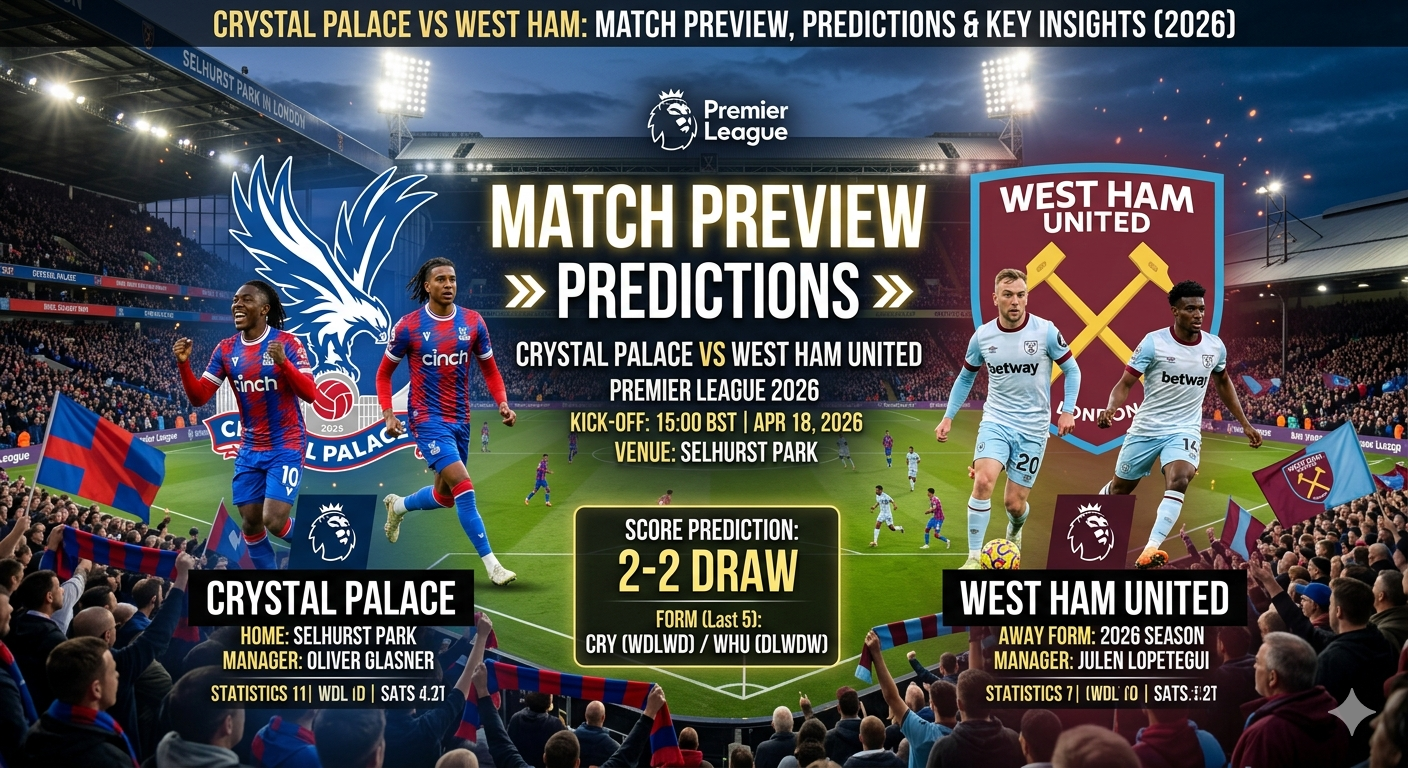 Crystal Palace vs West Ham 2026 match preview predictions key insights