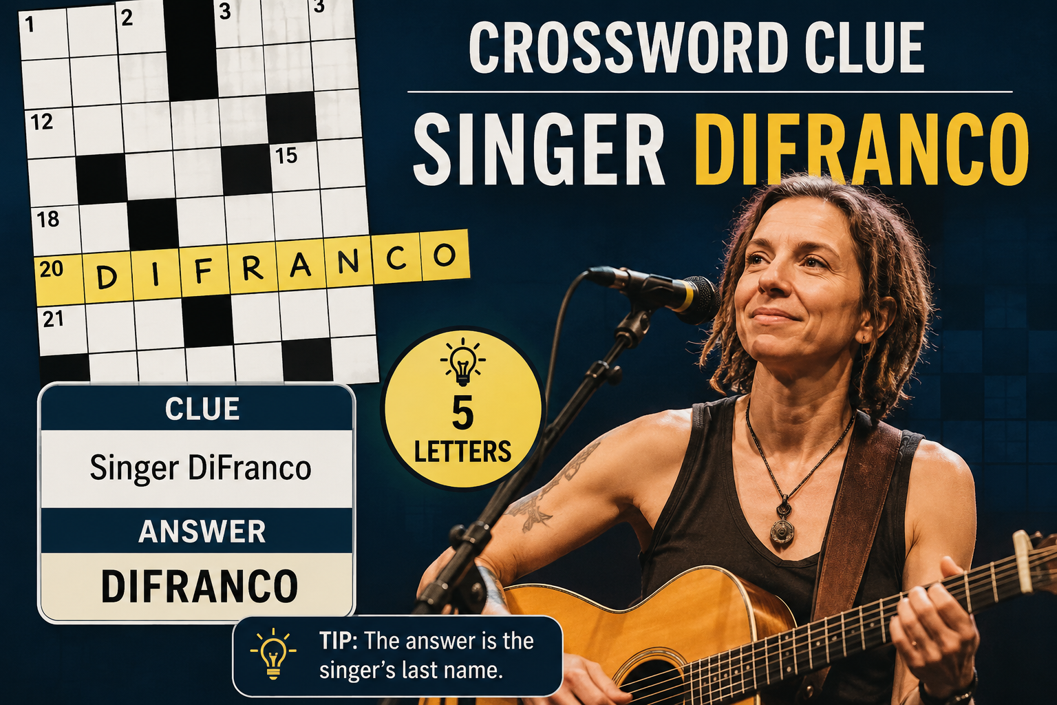 Singer DiFranco crossword clue puzzle