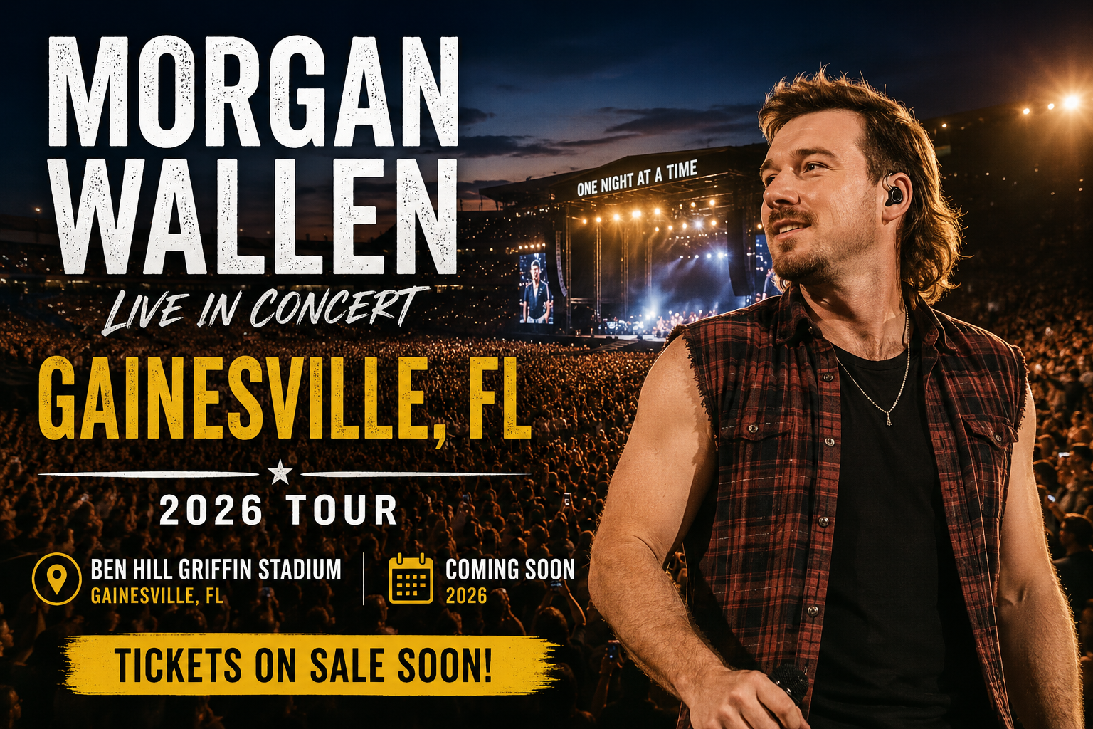 Morgan Wallen Gainesville FL concert crowd and stage performance