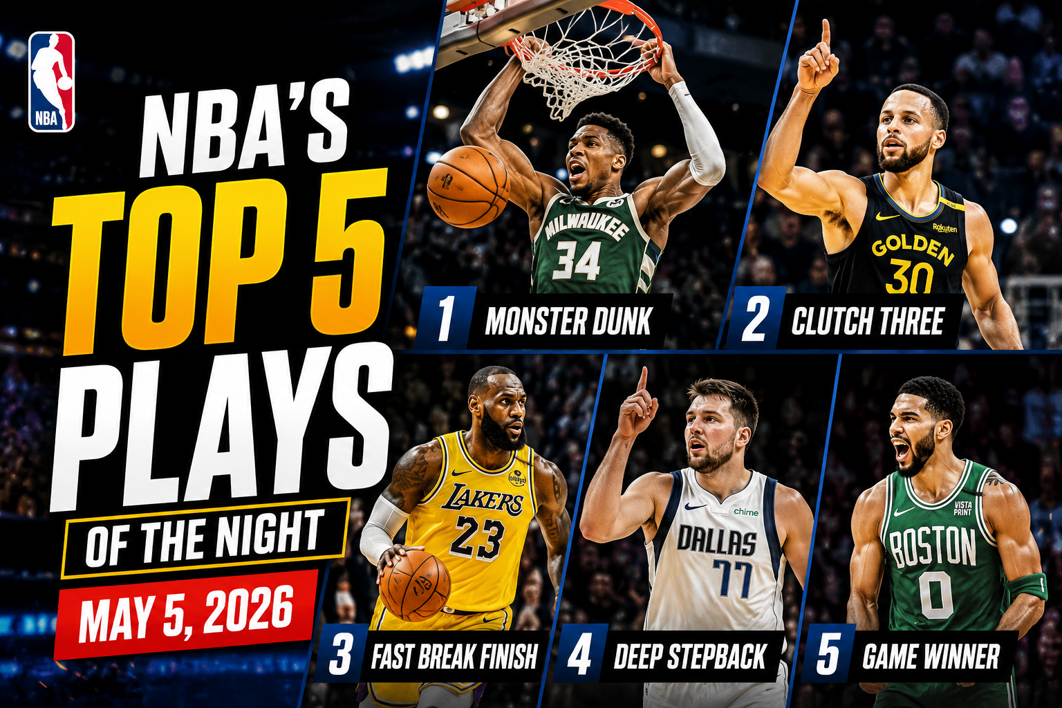 NBA top plays basketball highlights May 5 2026 game moments