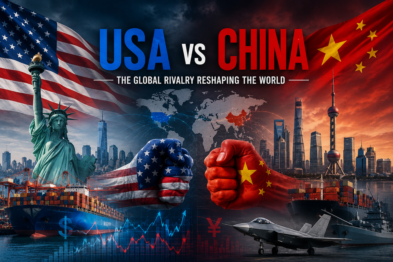 USA vs China global rivalry and geopolitical tensions