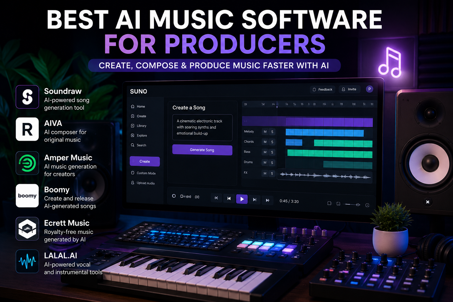 Best AI Music Software for Producers