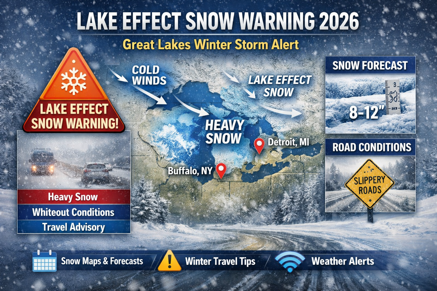 lake effect snow warning winter storm northern US google trends