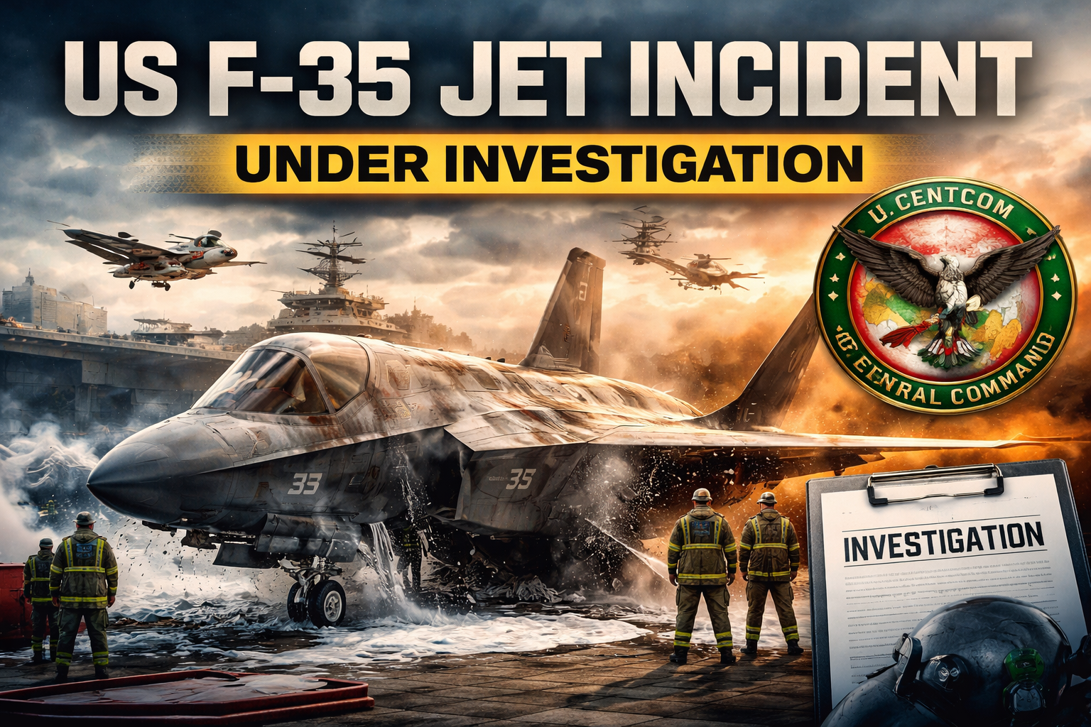 US F-35 jet incident US Central Command investigation military aviation news 2026