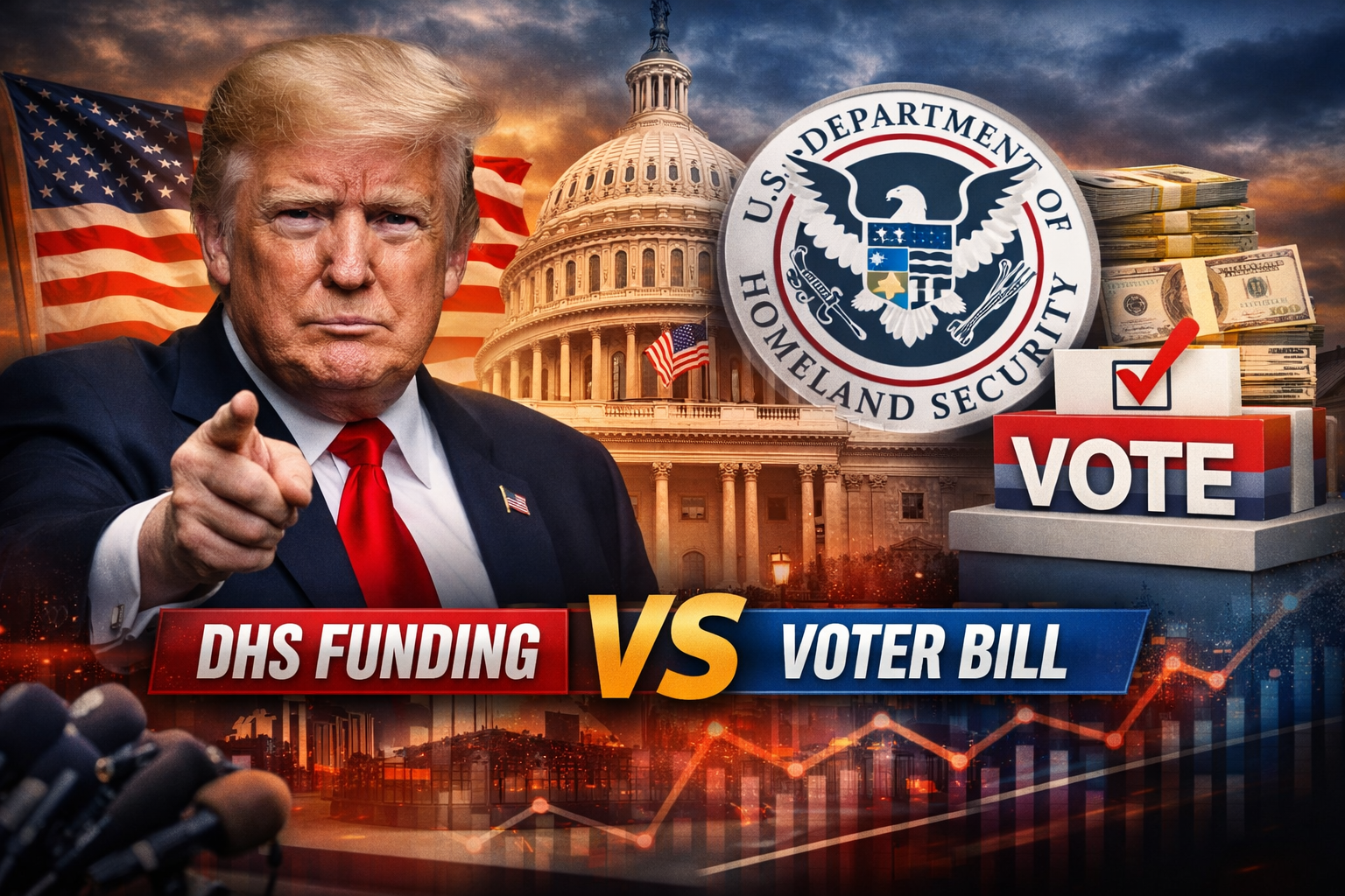 Trump DHS funding voter bill trends 2026