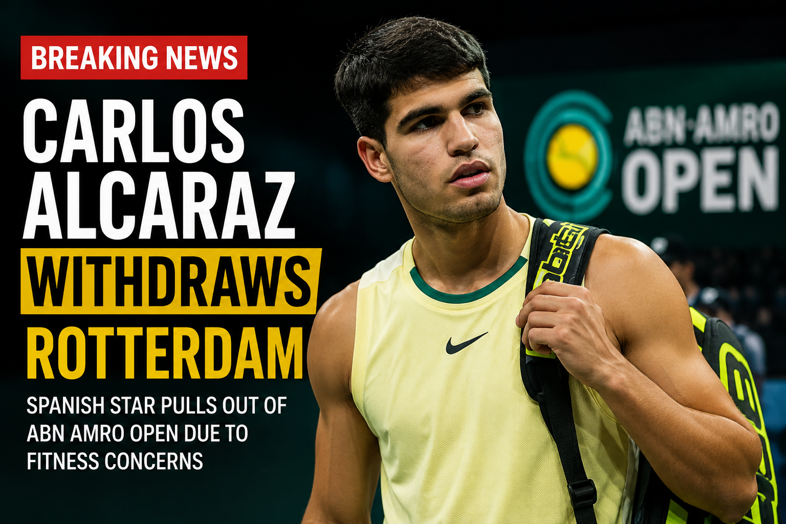 Carlos Alcaraz withdraws Rotterdam tournament update
