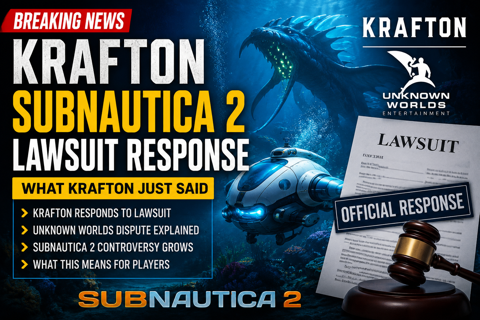 Krafton Subnautica 2 Lawsuit Response