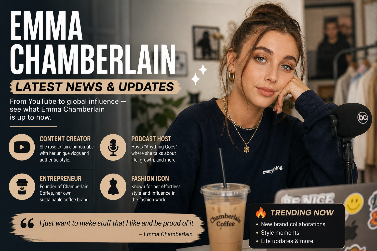 Emma Chamberlain 2026 lifestyle influencer podcast fashion