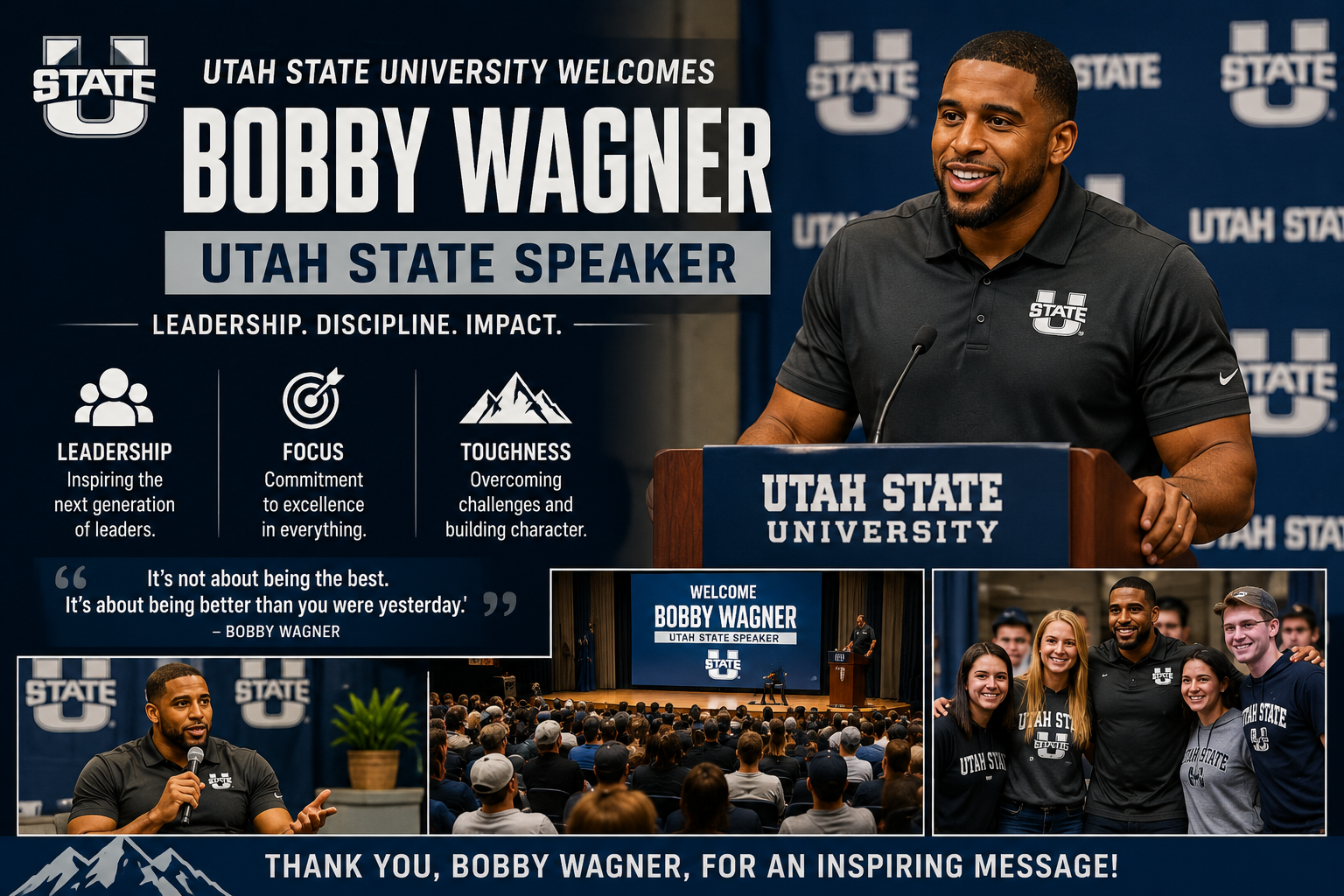 Bobby Wagner Utah State speaker leadership event updates