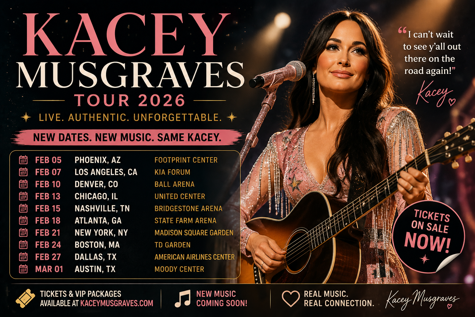 Kacey Musgraves tour concert dates live music updates