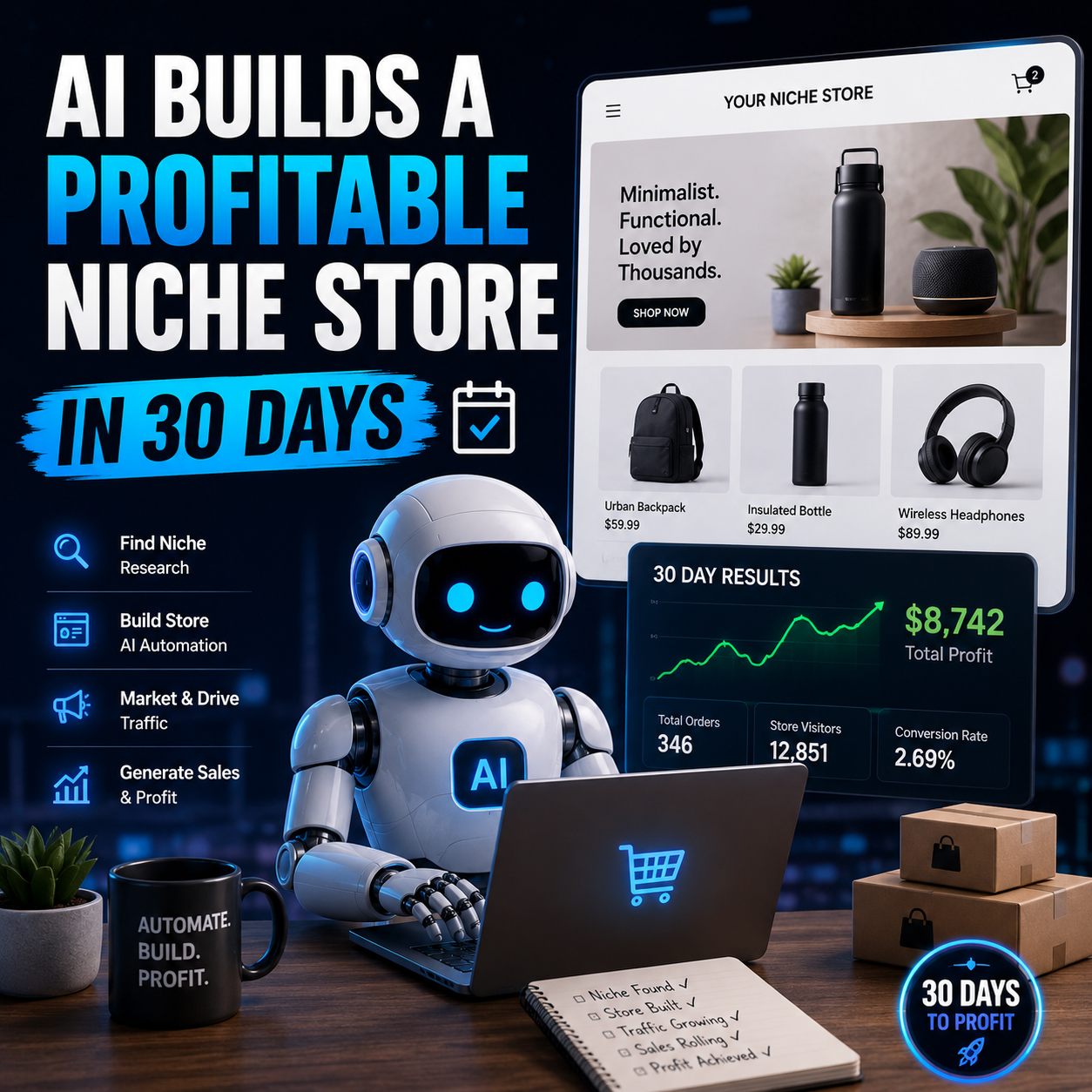 AI Builds a Profitable Niche Store in 30 Days