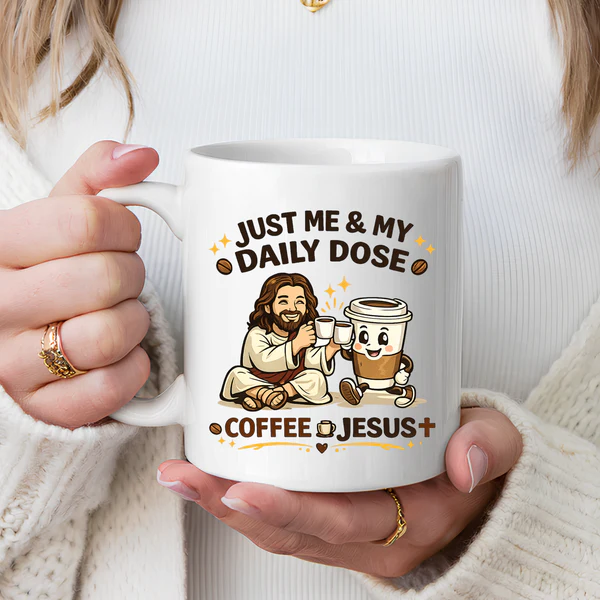 Coffee and Jesus mug displayed as a thoughtful Christian gift for women of faith