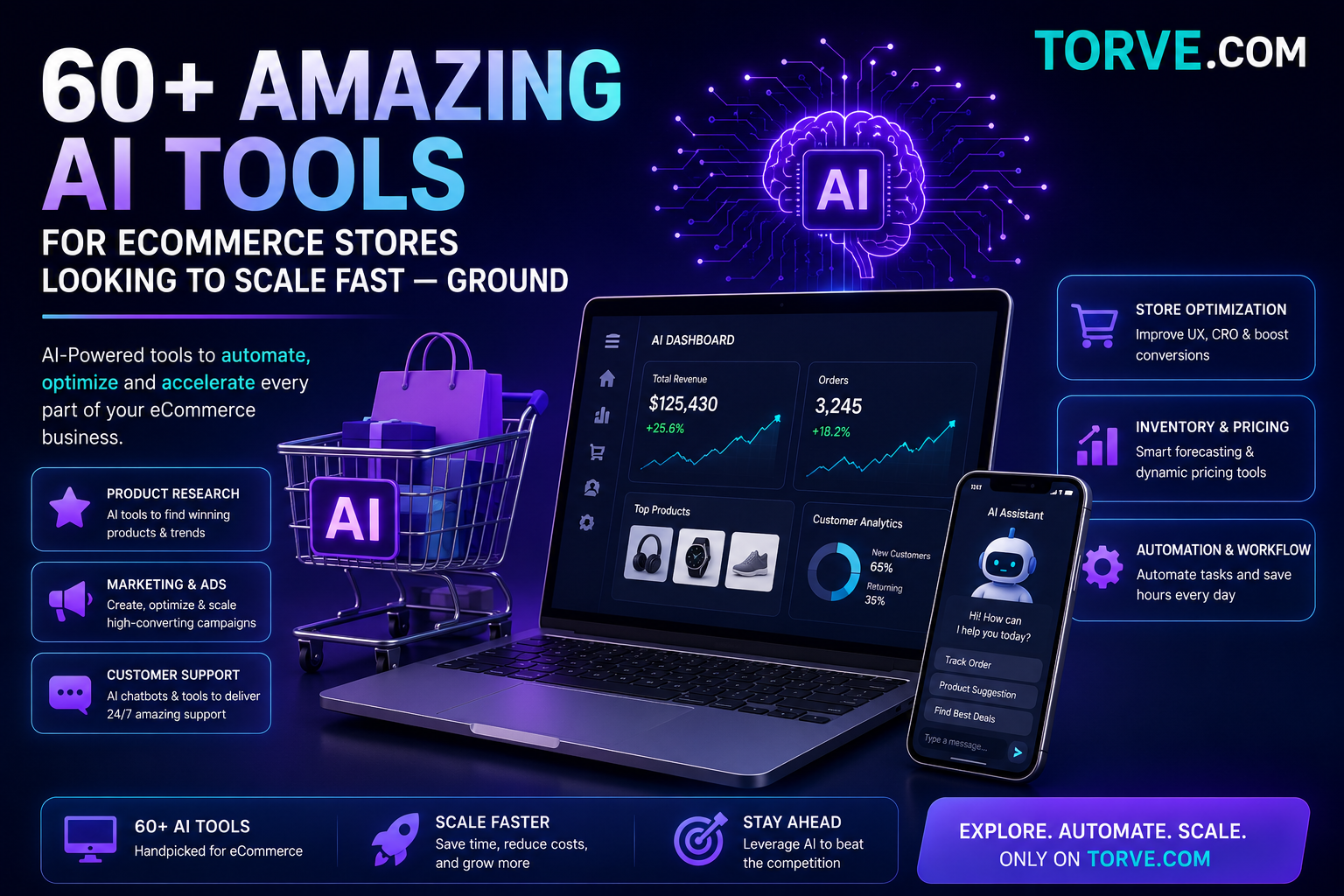 60+ Amazing AI Tools for Ecommerce Stores Looking to Scale Fast