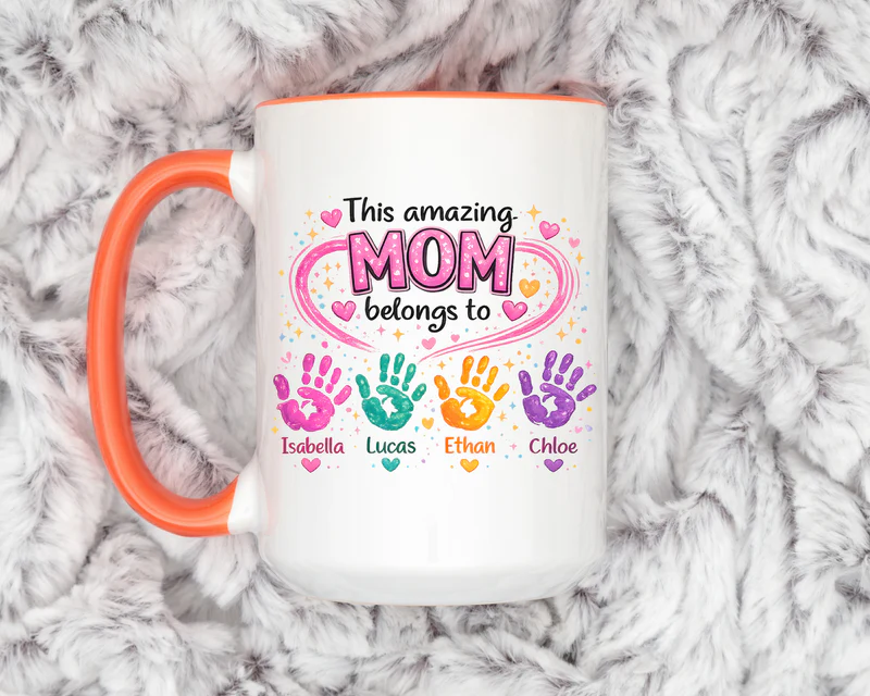 Personalized Mom Handprint Mug